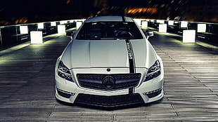 white Mercedes-Benz car, car, Mercedes-Benz CLS, white, C63 AMG