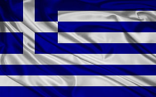 blue and white cross and striped flag