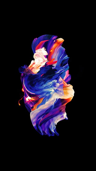 OnePlus digital wallpaper, abstract, black background