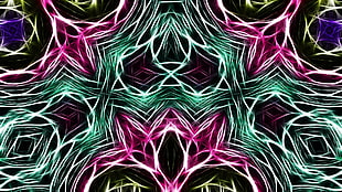 black, pink, and green graphic backgroun