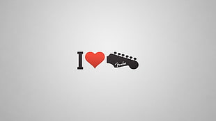1 love Fender guitar headstock print illustration