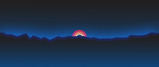 illustration of sunset HD wallpaper