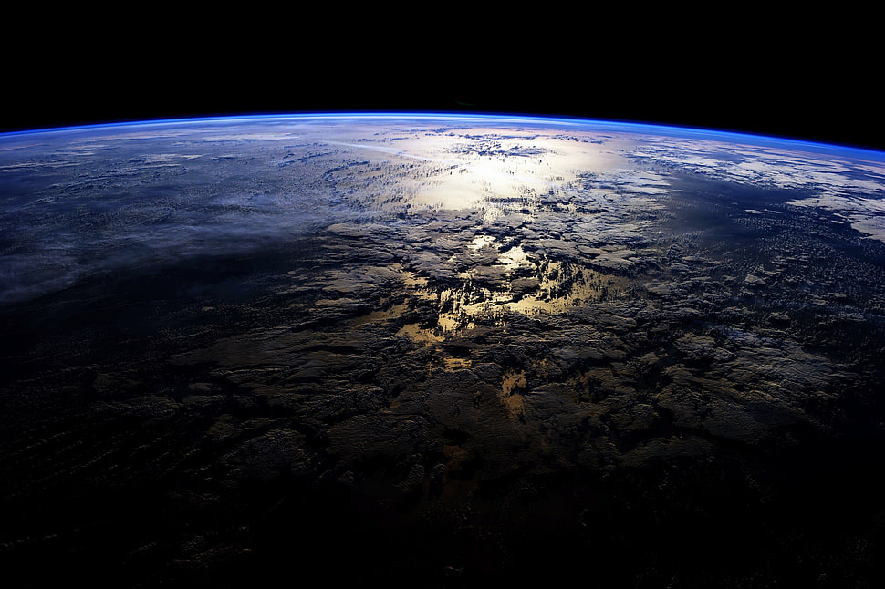 outer space photography of earth HD wallpaper