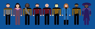 Star Trek illustration, Star Trek, minimalism, Crew, USS Enterprise (spaceship)