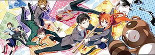 anime characters illustration, Kantoku, Gekkan Shoujo Nozaki-kun HD wallpaper