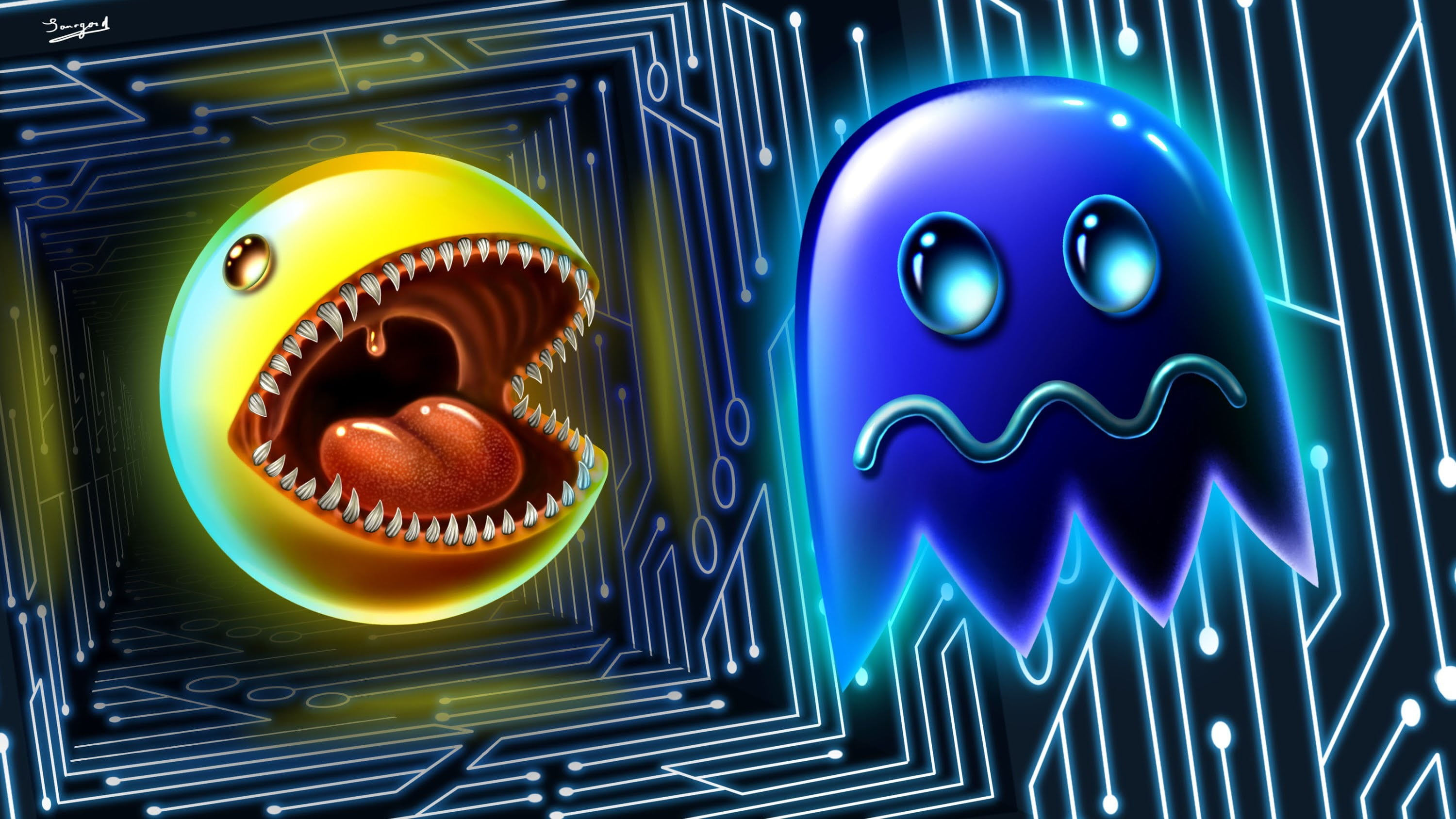 Pac-Man 3D wallpaper, digital art, artwork, Pac-Man , video games HD  wallpaper | Wallpaper Flare