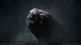 gray stone, space, galaxy, Moon, planet HD wallpaper