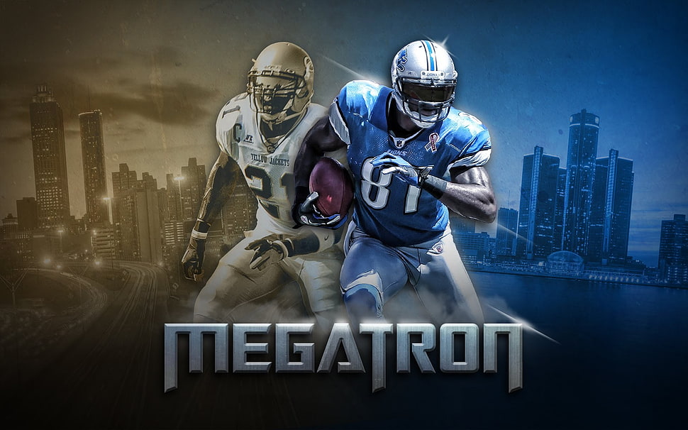 Megatron advertisemetn, NFL, American football, Detroit Lions, Calvin Johnson Jr HD wallpaper