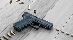 black semi-automatic pistol