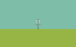 brown chain golf disc basket digital wallpaper