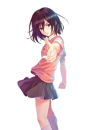 female anime character with school uniform outfit