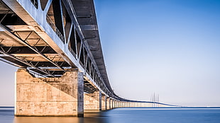 gray concrete bridge, bridge, Oresund Bridge