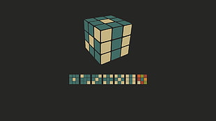 3 x 3 Rubik's Cube illustration, Haken, Affinity, booklet art, 1985