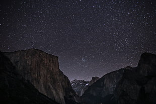 Photo of night sky, yosemite HD wallpaper