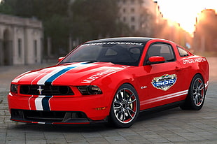 red Ford Mustang coupe, car, Ford Mustang, Nascar, daytona
