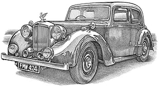 vintage car sketch