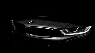 gray BMW vehicle, car, monochrome, black