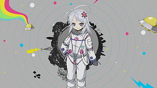 girl astronaut anime photo HD wallpaper