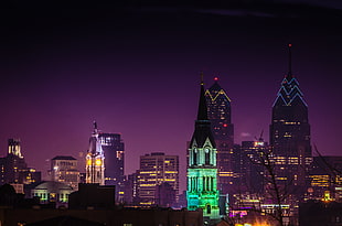 photo of high rise buildings during nighttime, philadelphia
