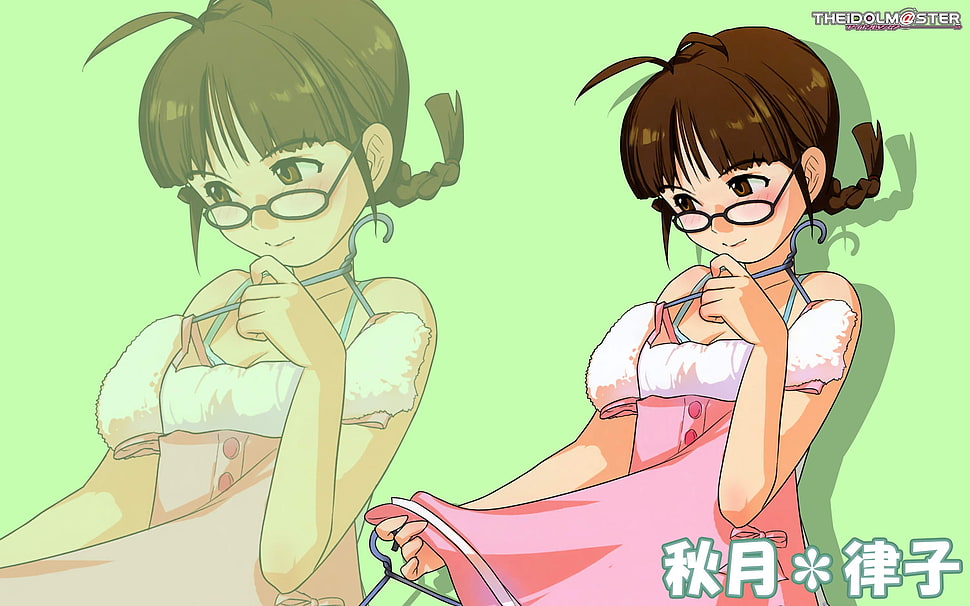 brown haired Idol Master anime girl illustration HD wallpaper