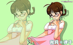brown haired Idol Master anime girl illustration