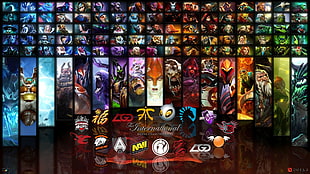 Defense of the Ancients characters and Team Logos collage illustration, Dota 2