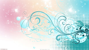 teal rolled design illustration HD wallpaper