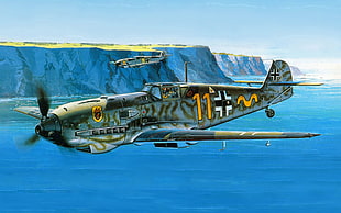 brown and grey plane digital wallpaper, World War II, Messerschmitt, Messerschmitt Bf-109, Luftwaffe HD wallpaper