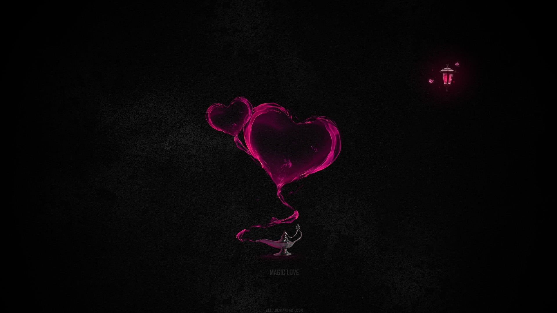Free Pink and Black Heart Wallpaper Background