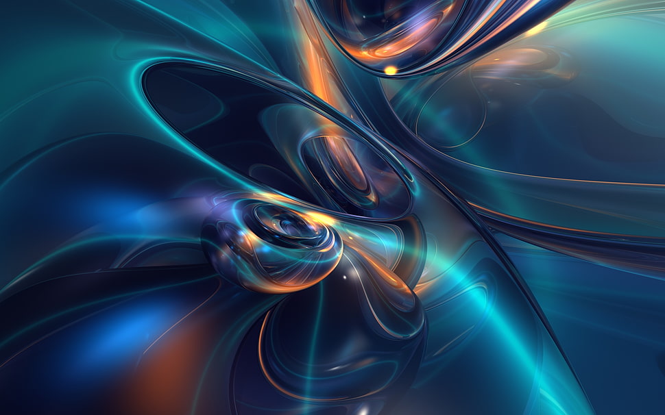 blue and green abstract painting HD wallpaper