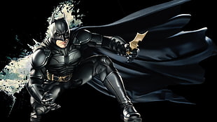 Batman holding batarang poster HD wallpaper