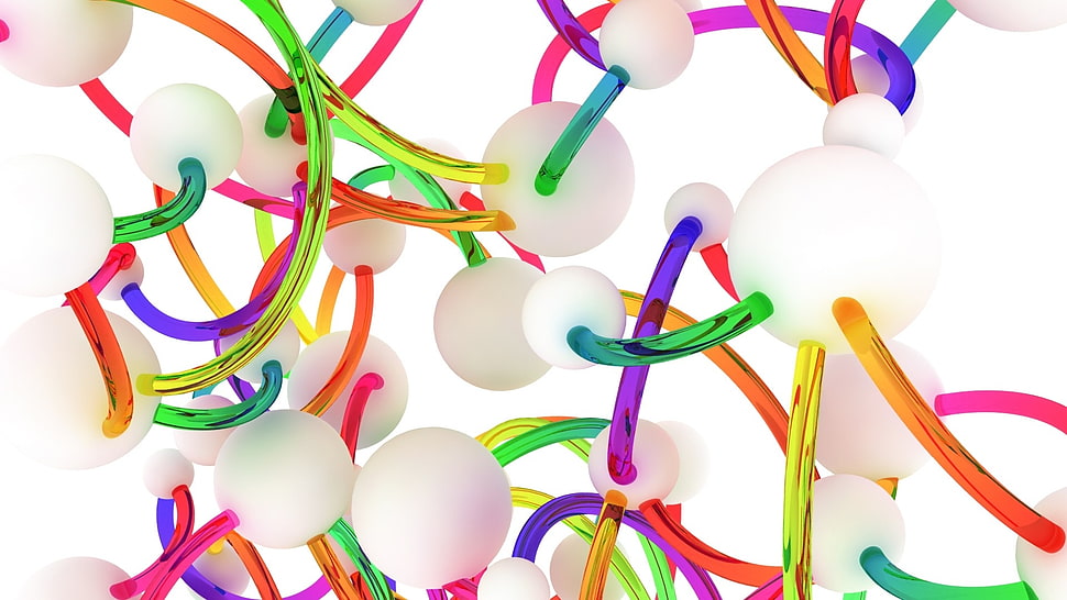 Balls,  Tubes,  Plastics,  Colored HD wallpaper