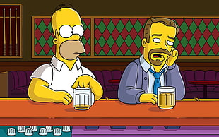 The Simpsons, Homer Simpson, Ricky Gervais, beer HD wallpaper