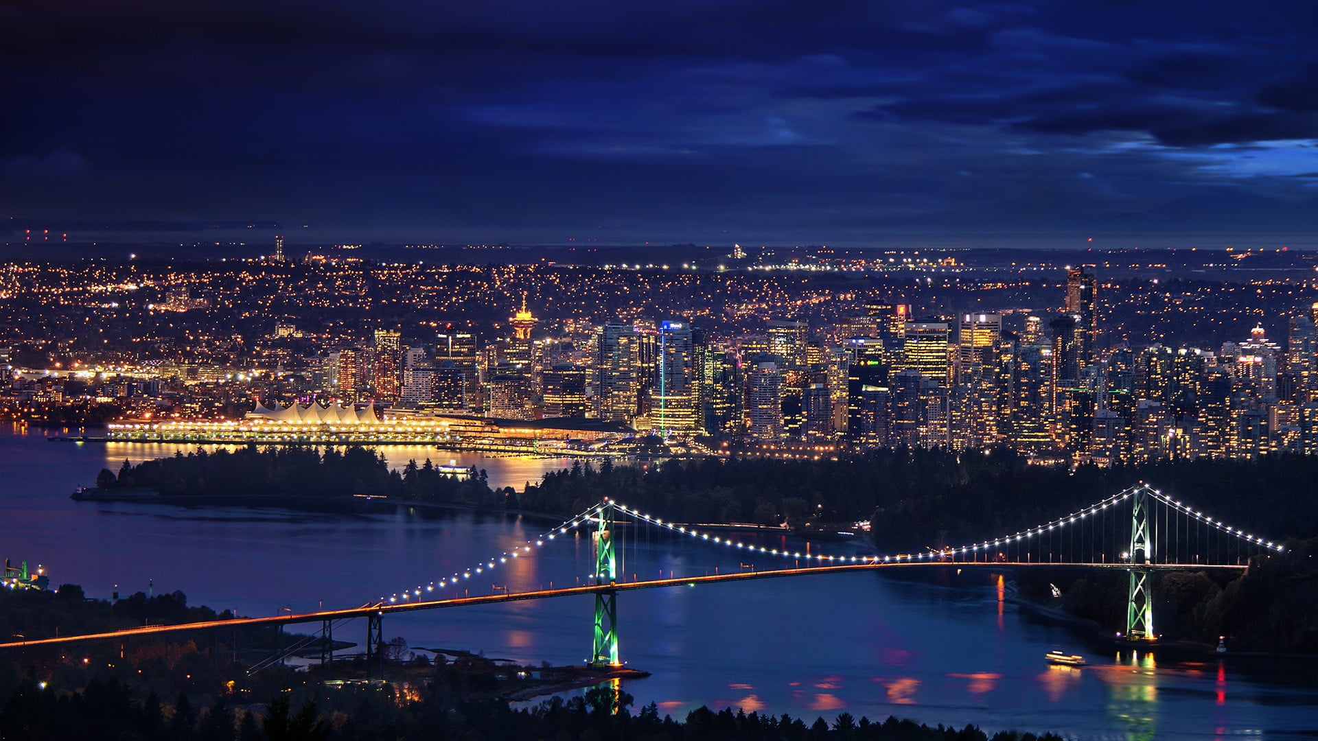 San Francisco sky line, cityscape, bridge, Vancouver