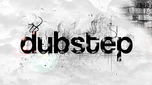 black and white 5-panel painting, dubstep, typography