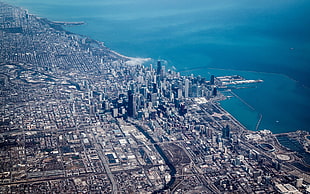 birds-eye view of city, Chicago, USA, cityscape HD wallpaper