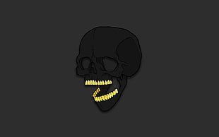 illustration of skull, skull, bones, artwork, humor