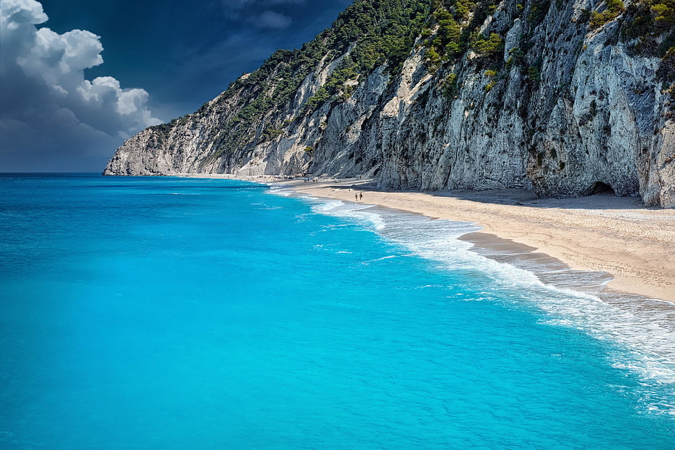 blue beach HD wallpaper
