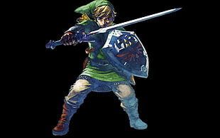 Link from Zelda clip art, Link, The Legend of Zelda, Master Sword, Hylian Shield