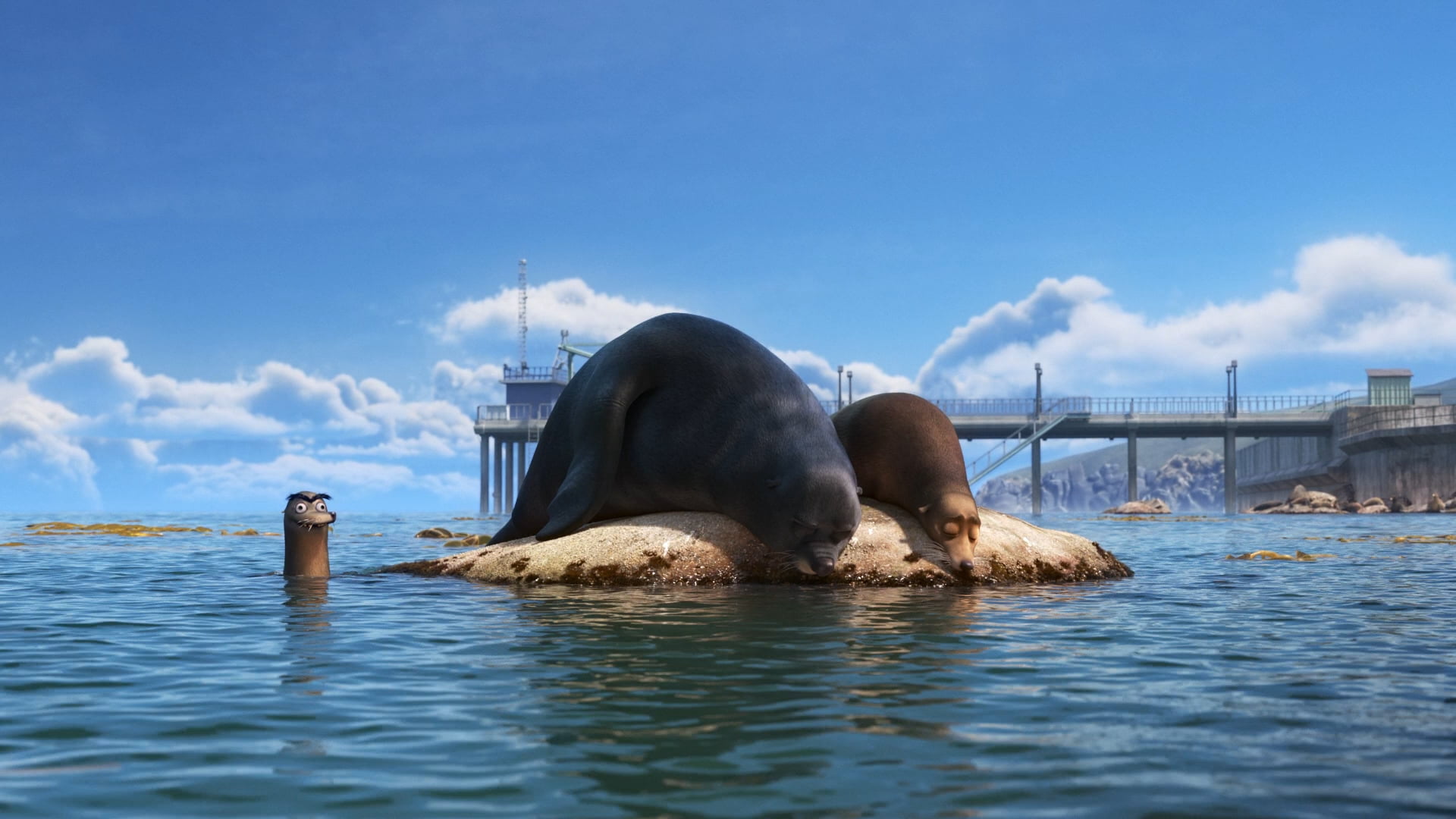 two brown and black seals, Finding Dory, Pixar Animation Studios, Disney Pixar, movies