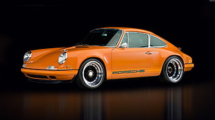 orange Porsche coupe, Porsche 911, car, Stinger, Porsche