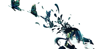green haired male anime character HD wallpaper