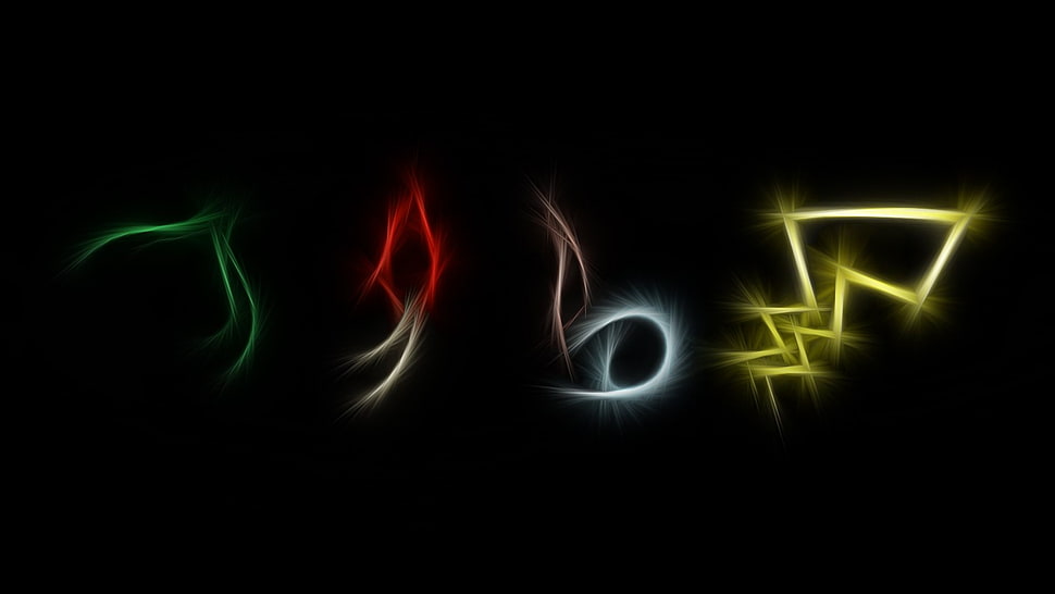 black and yellow LED light, Pokémon, Charmander, Squirtle, Bulbasaur HD wallpaper