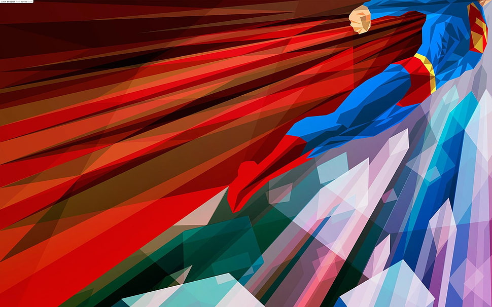 Superman illustration, comics, Superman, low poly, artwork HD wallpaper