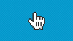 white Mickey Mouse hand cursor, square, pixels