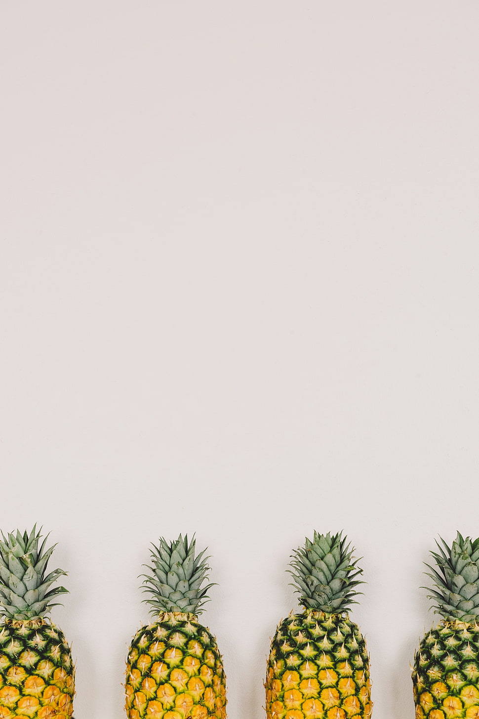 four yellow pineapples HD wallpaper