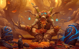 brown monster illustration, Hearthstone, Hearthstone: Heroes of Warcraft, video games, fantasy art