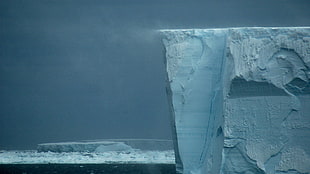 gray cliff, nature, iceberg