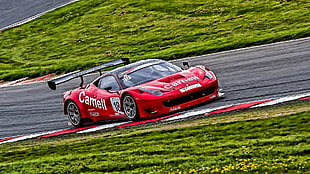 red sports car, Ferrari 458 Italia GT3, racing, race cars HD wallpaper