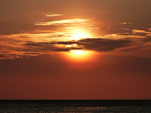 photo of horizon during sunset, santa marta, colombia HD wallpaper